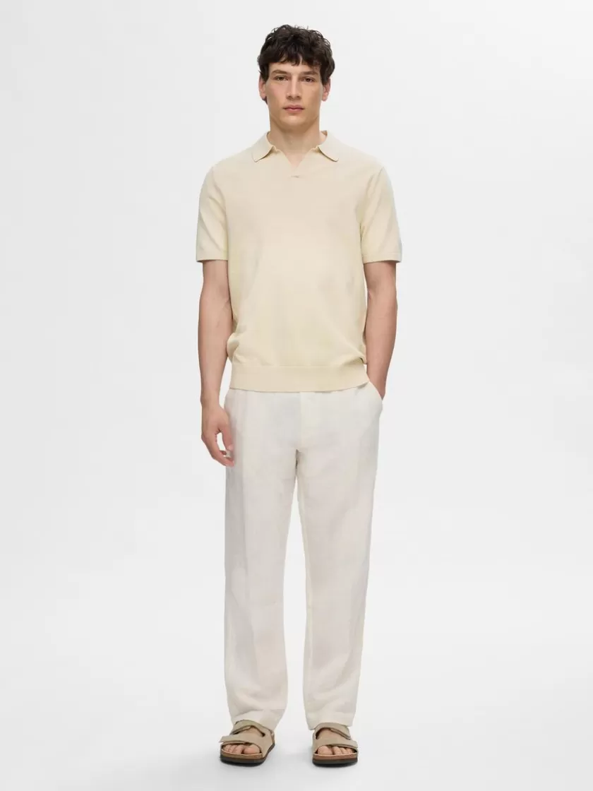 SELECTED STRIKKET POLO Beige Cheap