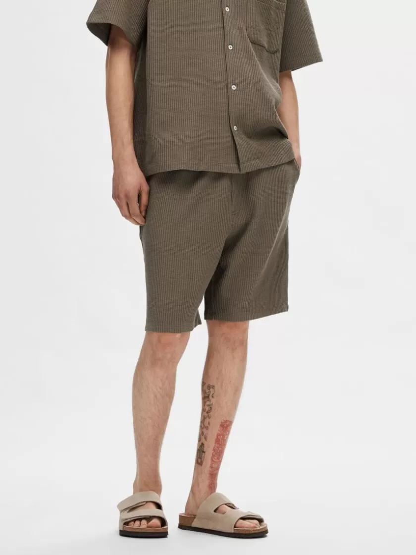 SELECTED VAFLET SHORTS Brown Best Sale